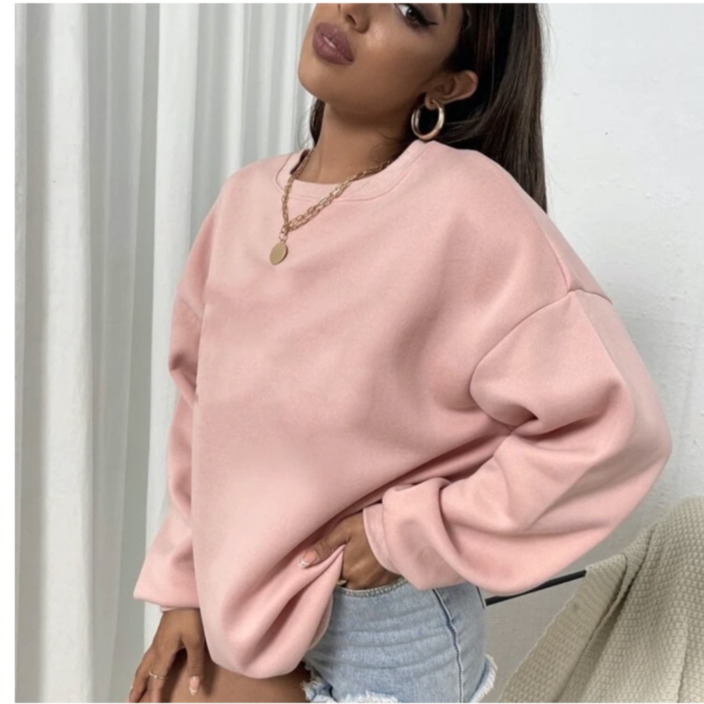 Solid Drop Sholder Sweatshirt M